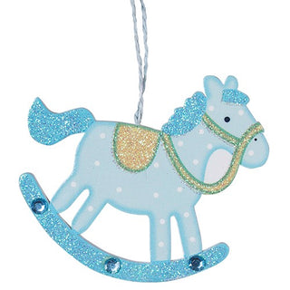 MA117A Caballito Madera Grande Azul 12 cm .