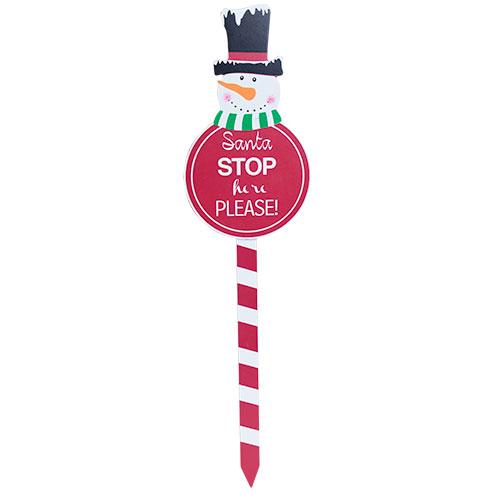 MA1824B Señalamiento Snowman Stop De Madera 60 cm.