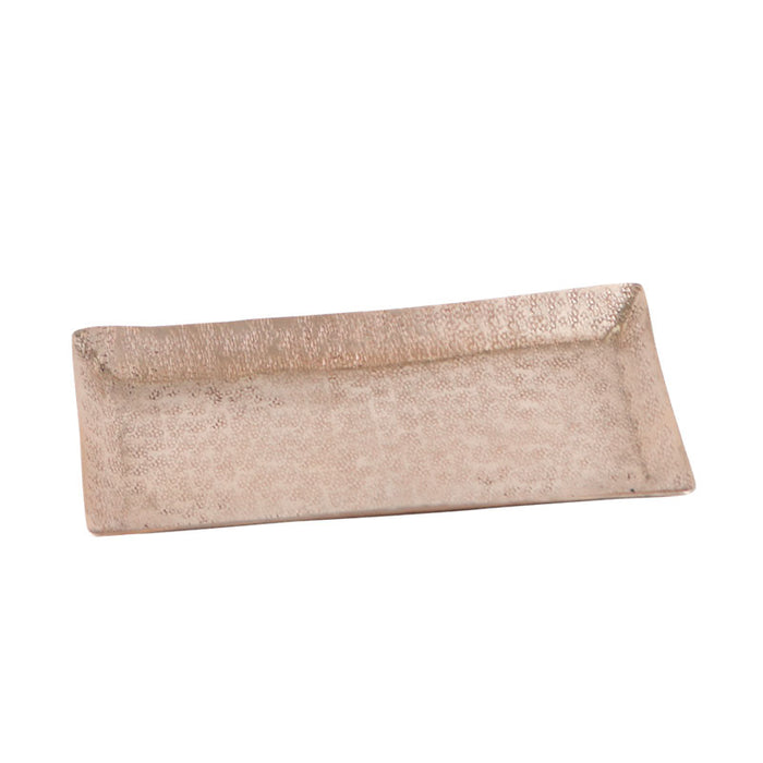 MIN0740 Platón Rectangular Metal Champaña 40(L)X17(P)X2(A) cm.