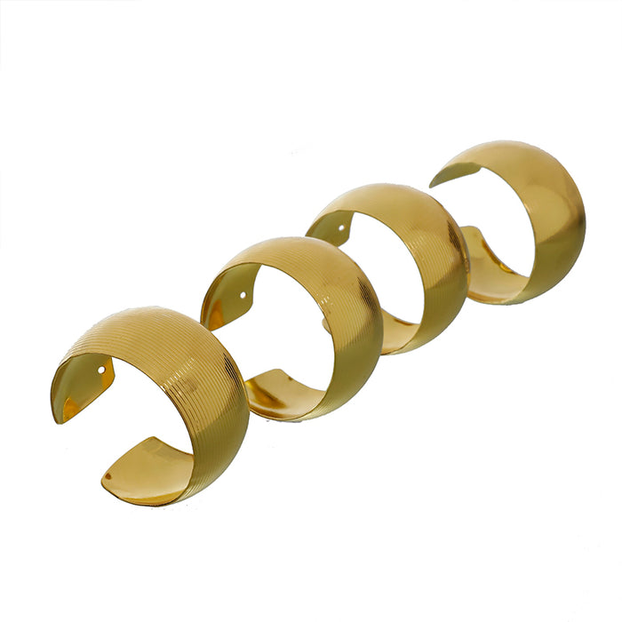 RH1177O Set 4 Servilleteros Redondo Oro 5 Cm.