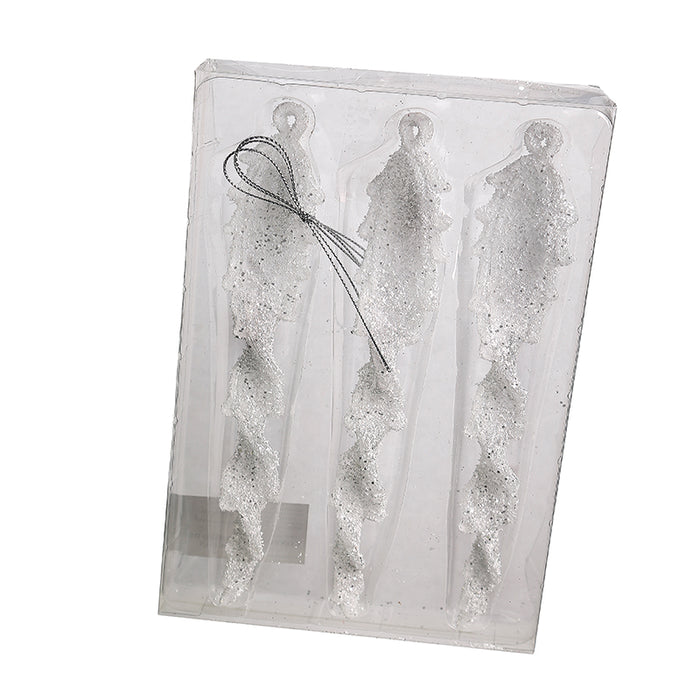 RH1338 Set 3 Carámbano Nieve Blanca 23 Cm.