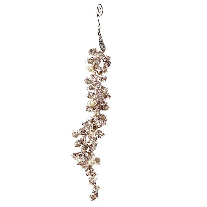 RH1499 Ornamento Arete Cascada Champaña 34 Cm.