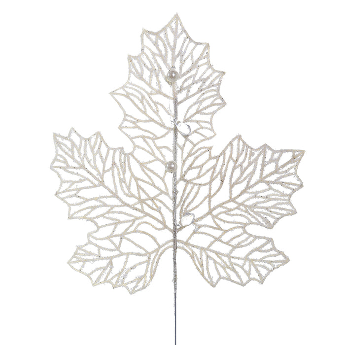 RH1681N Ornamento Maple Y Perlas Nevado 32 Cm.