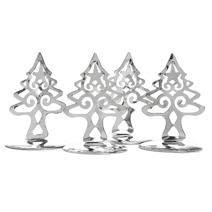 RH990P Set 4 Porta Tarjeta Pino Plata 6 Cm.