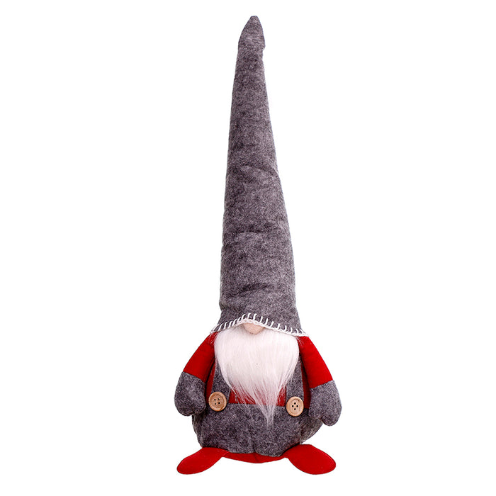 RJL1383B Gnomo Gris / Rojo 47 Cm.