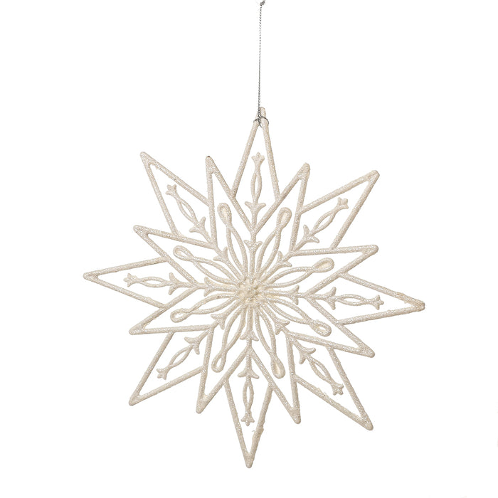 RJL1943B Ornamento Estrella Valencia Blanco 23 Cm.