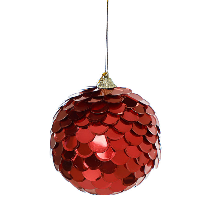 RJL2027 Esfera Lentejuela Roja 11 Cm.