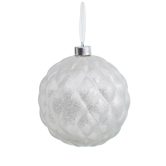 RJL957B Esfera Alcachofa Blanca Frost 17 Cm.