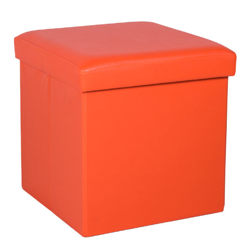 WQ38-MA Ottoman Sencillo Mandarina en Piel Sintética 38x3