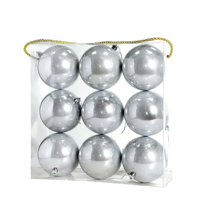 WZ009BA SET 9 ESFERAS BLANCO APERLADO 10 CM