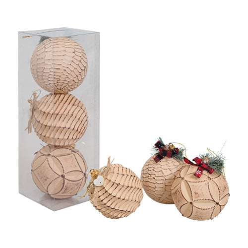 WZ1008 SET 3 Esferas Woodland 10 cm.