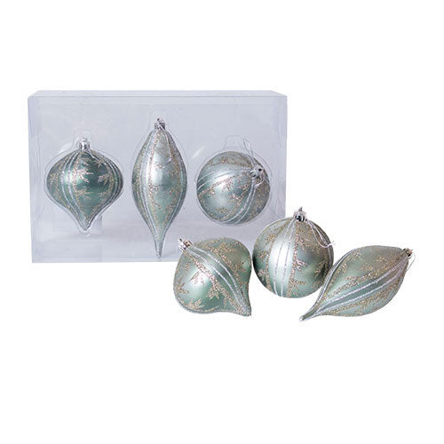 WZ1610 Set 3 Esferas Verde Nilo 8 cm.