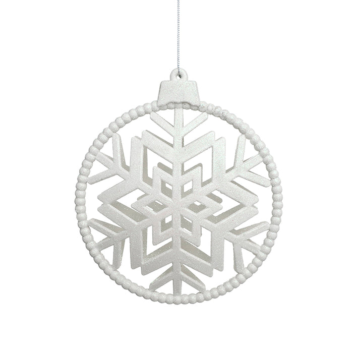 WZ1954B Esfera Snowflake Blanca Frost 20cm.