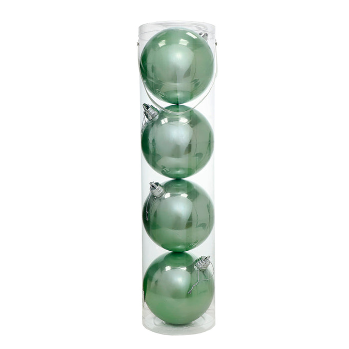 WZ504VD Set 4 Esferas verde Dulce Aperlado 15 Cm.