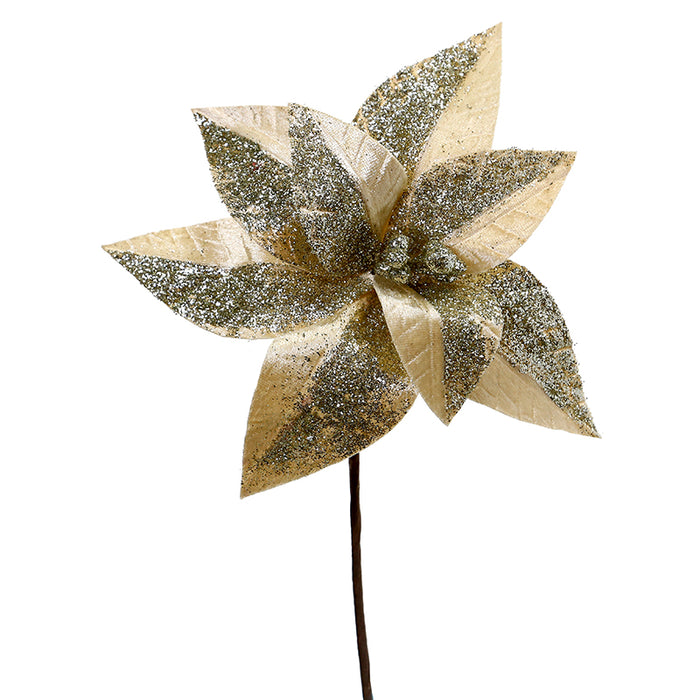 XH127C Flor Terciopelo Oro Frost Chica 23(D)x29(A) Cm.