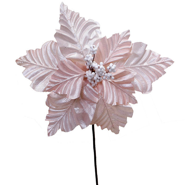 XH238G Nochebuena Rosa Frost Metálico Grande 39(D)X43(A) Cm.