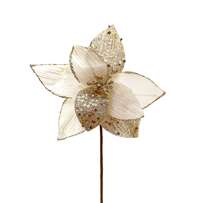 XH39C Nochebuena Crema Y Oro Frost Chica 26(D)X40(A) Cm.