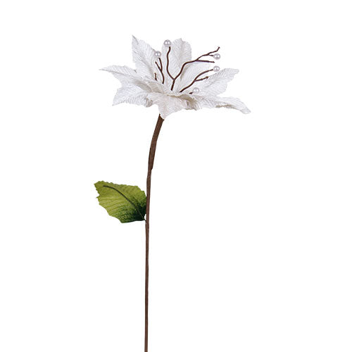 XH499B Noche Buena Blanca c/Perlas 23x70 cm.