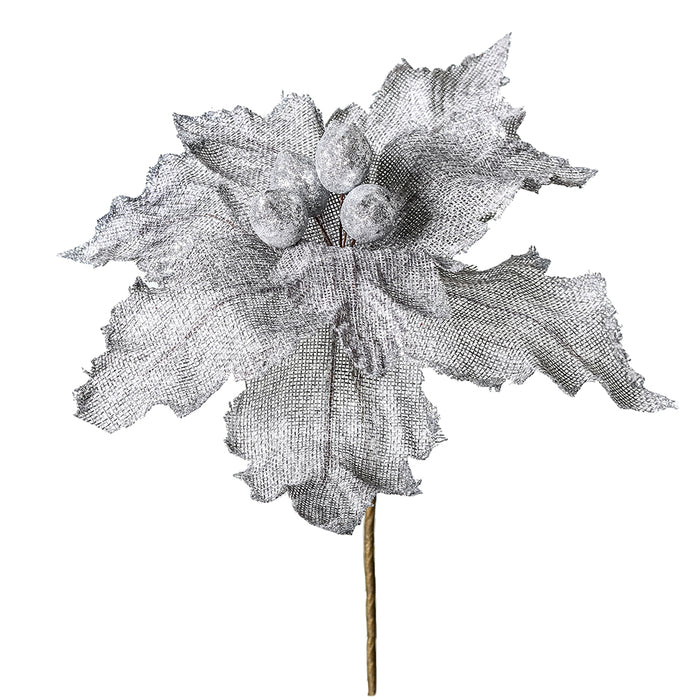 XH778P Flor Yute Plata 38 cm .
