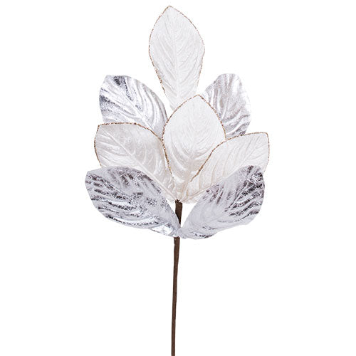 XH915C Rama Hojas Crema/Plata Mediana 58 cm .