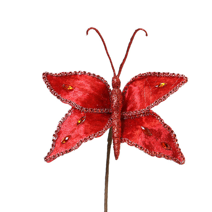 XH916 Mariposa Pedrería Roja 22(D)X20(A) Cm.