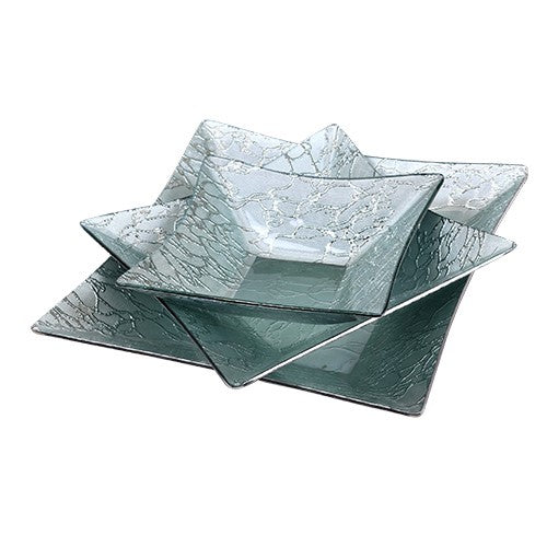 YQ281 Tazón Cuadrado Plata 22 cm .