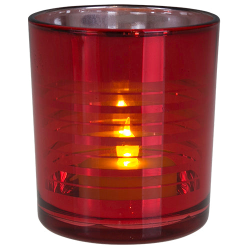 YQ8007R Portacirio Líneas Rojo 7 cm.