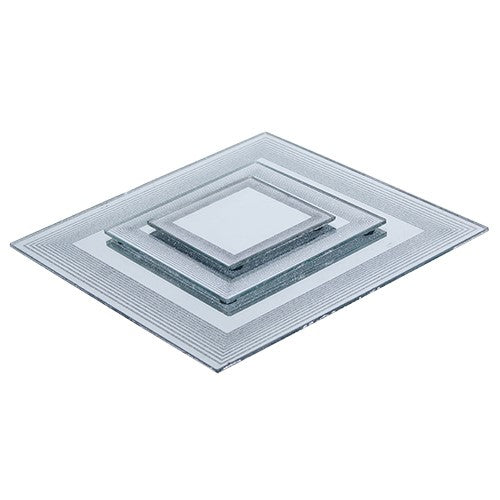 YQ88P5 Base Espejo Lineas Plata 25 cm