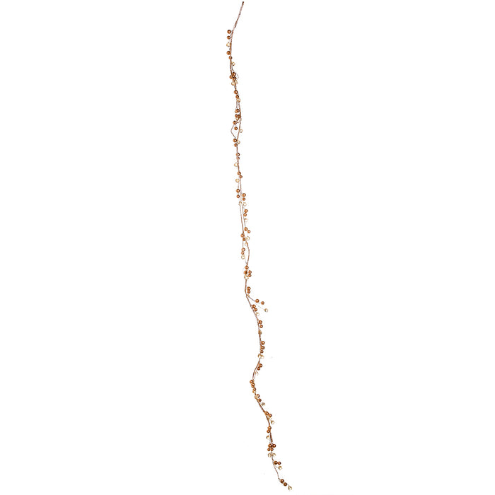 YS9104O Guirnalda Acrilicos Con Perlas Oro 150(D) Cm.