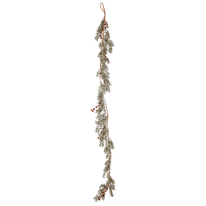 YS9170V Guirnalda Verde Frost Con Berries 150(D) Cm.