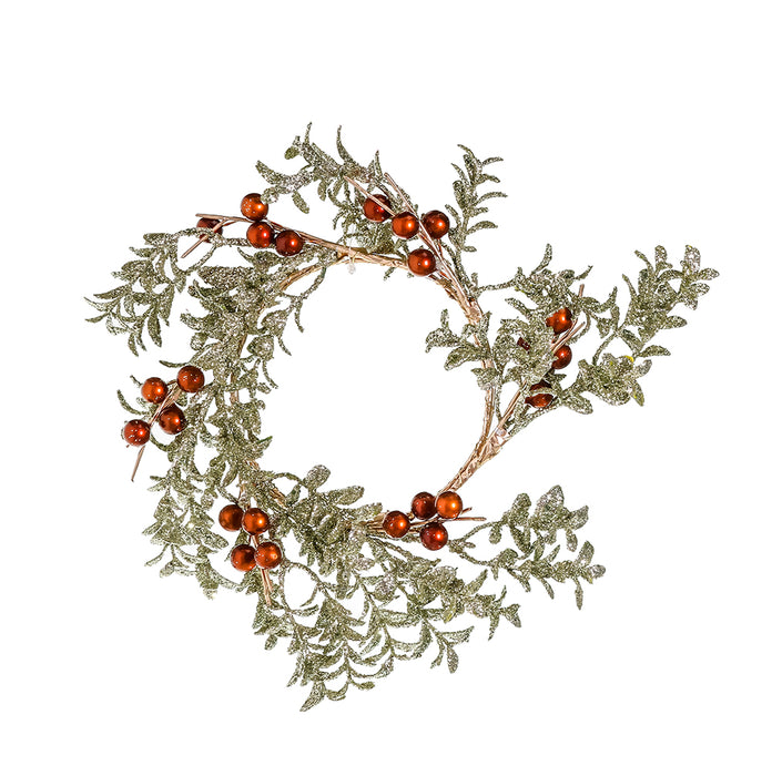 YS9172V Corona Verde Frost Con Berries Mediana 25 Cm.
