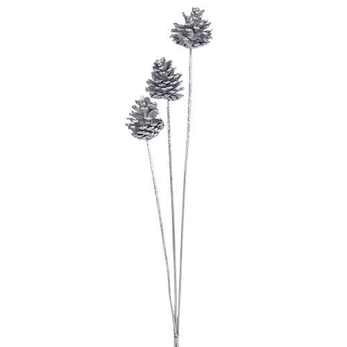 VI744P Rama 3 Piñas Plata 65 cm .