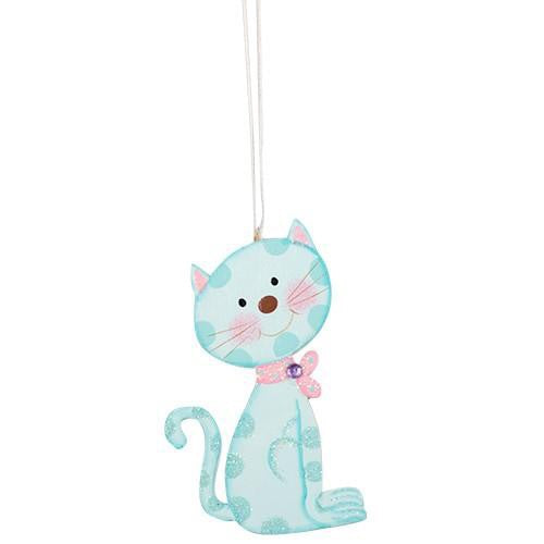MA204A Gatito Madera Azul 8 cm .