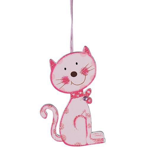 MA204R Gatito Madera Rosa 8 cm .