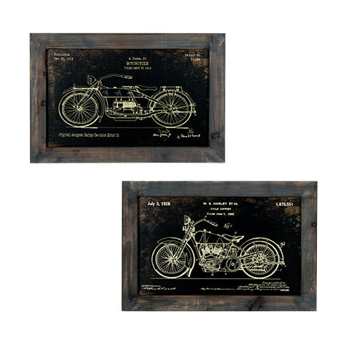 MSH6258 Set 2 Cuadros Arte Industrial Harley 60 cm