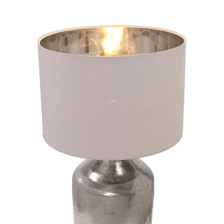 ACC244P  Lámpara Agra Plata de Aluminio Labrada a Mano en India y Pantalla con Acabado Plata Interior.