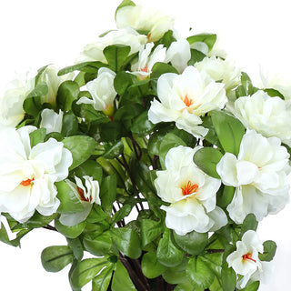 AL54034W Arreglo Azalea Blanco con Maceta de Plástico Negra 35cm.
