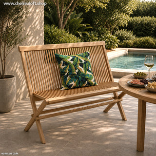 TGF024 Banca Jakarta Plegable de Teca Fina 100cm.(L) x60cm.(P) x90cm.(A)