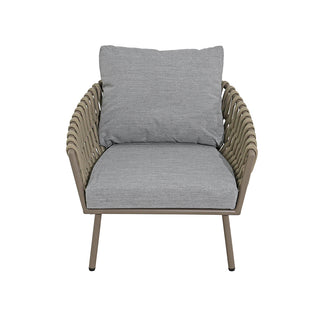 BK296IT Sillón Maldivas Taupe 75cm(L) x 79cm(P) x 69cm(A) en Aluminio con acabado para exterior con asiento y cojín de poliéster resistente al agua incluidos