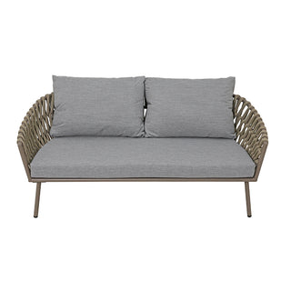BK296ST Sofá Maldivas Taupé 162cm(L) x 79cm(P) x 69cm(A) en Aluminio con acabado para exterior con asiento y cojines de poliéster resistente al agua incluidos