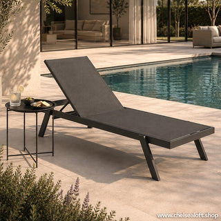 BK3510A Camastro Tenerife Antracita Estibable con acabado para exterior 65cm(L) x 198cm(P) x 35/97cm(A)