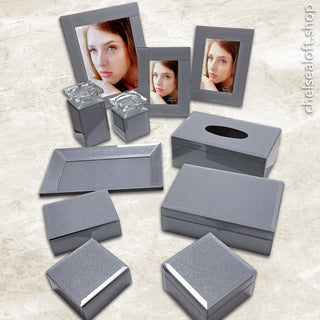 HM2450PF Caja Pañuelos Plata Frost 26cm(L)x 15cm(P)x 10cm(A)