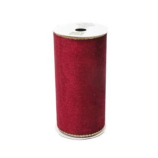 CR1049V Listón Terciopelo Vino y Oro 15 cm. x 4.57 mts.