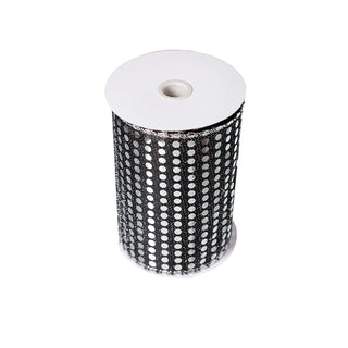 CR230NP Listón Bling Negro y Plata 15 Cm. x 9 Mts.