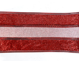 CR234R Listón Colorblock Rojo 10 Cm. x 9 Mts.