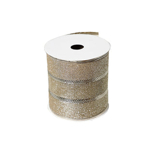 CR236CH Listón Colorblock Champaña 10 Cm. x 9 Mts