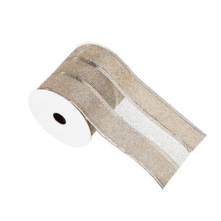 CR236CH Listón Colorblock Champaña 10 Cm. x 9 Mts