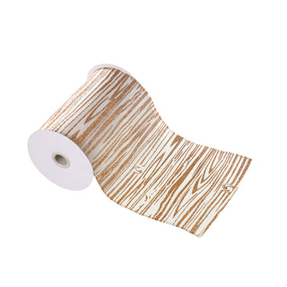 CR236BFO Listón Tronco Blanco con Frost Oro 15 Cm. x 9 Mts.