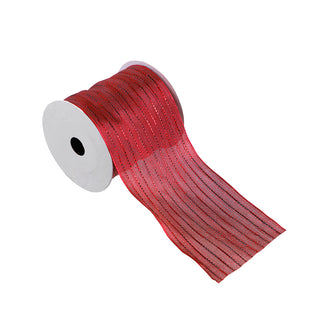 CR236R Listón Pinstripe Rojo 10 Cm. x 9 Mts.
