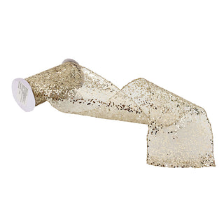 CR3029C  Listón Confetti Champaña 15 cm. x 4.57 mts.